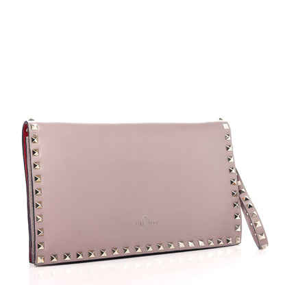 Valentino Garavani Nappa Rockstud Wristlet Clutch Poudre 3 of 8