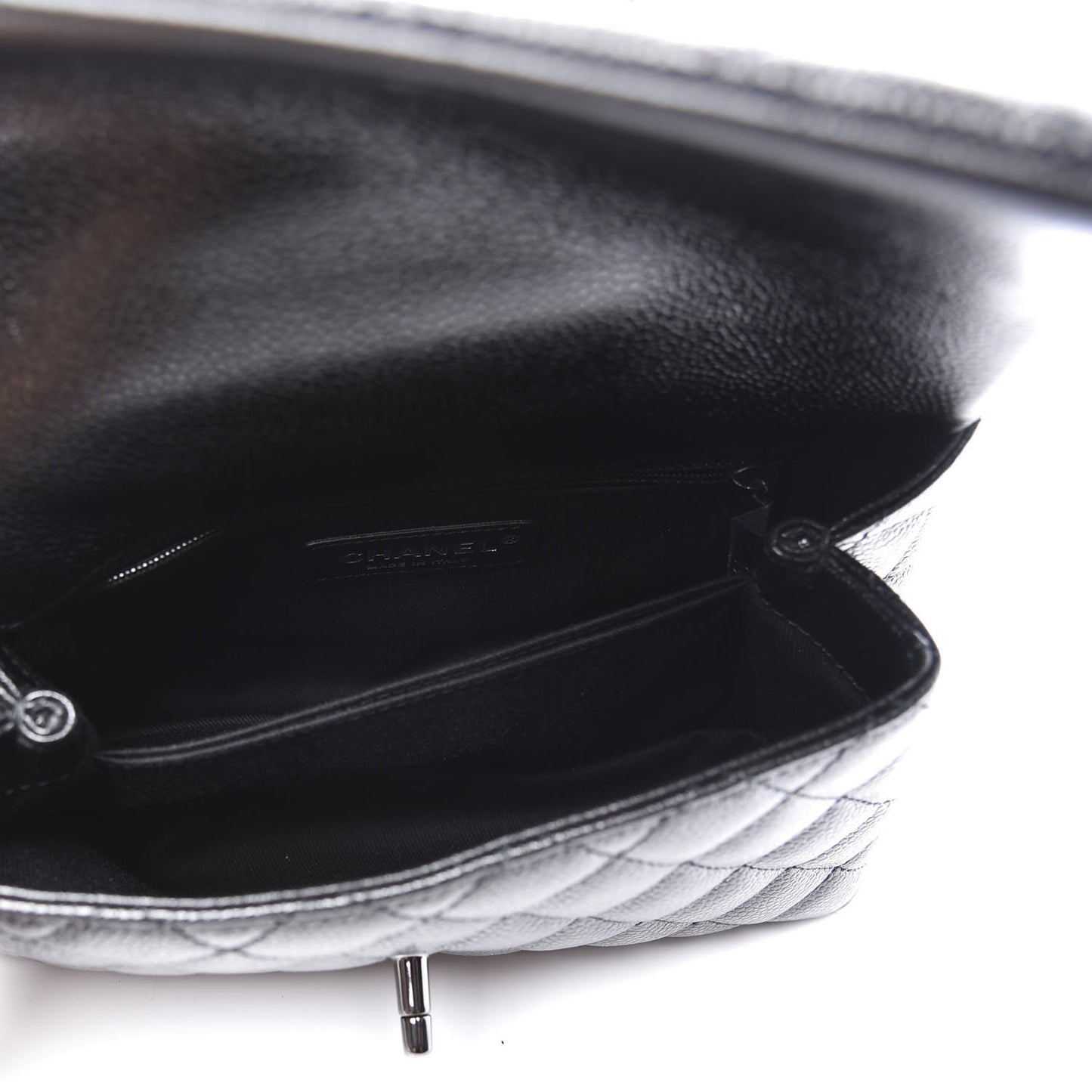 Caviar Quilted Mini Coco Handle Flap So Black