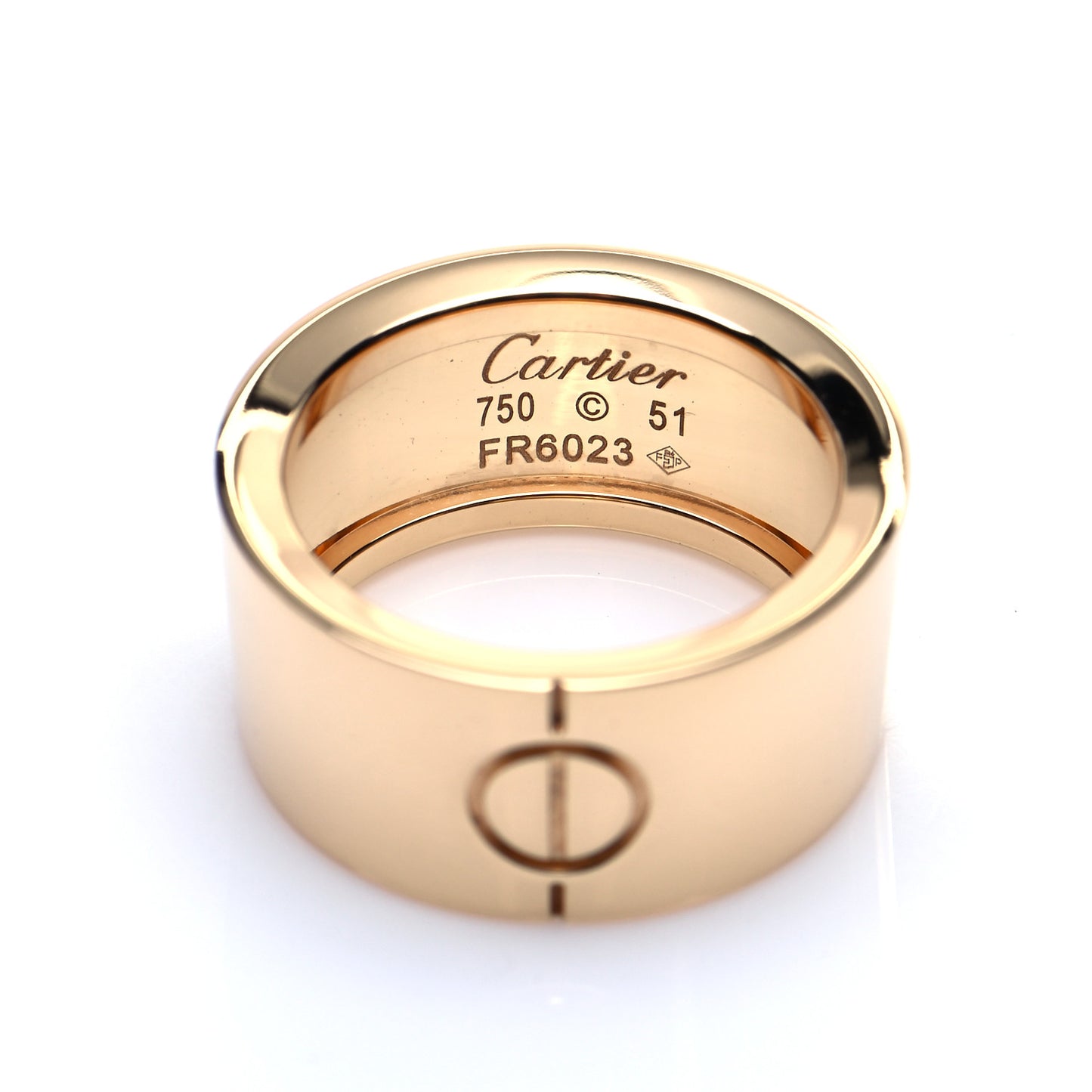 18K Yellow Gold 10mm Wide LOVE Ring 51 5.75