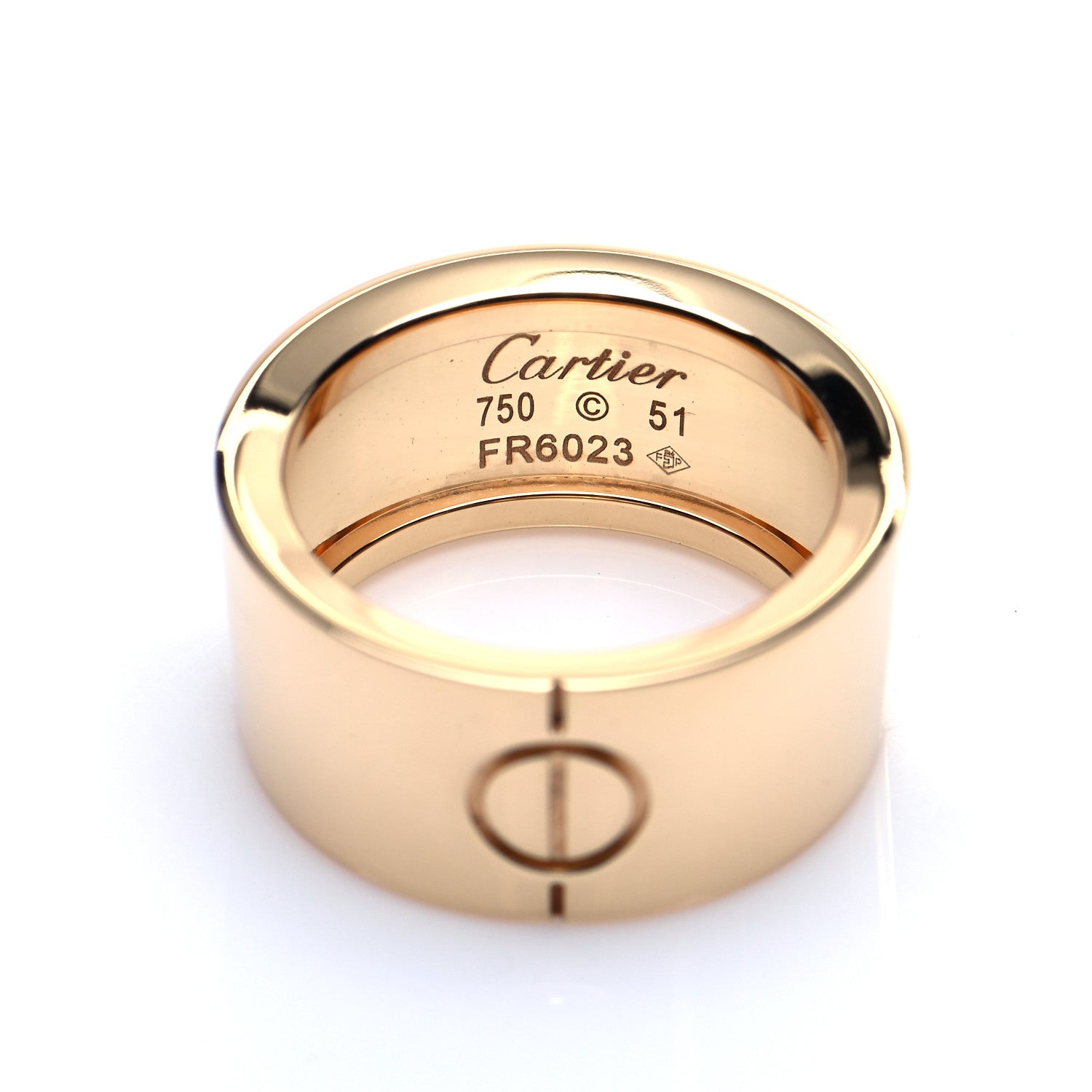 Cartier 18K Yellow Gold 10mm Wide LOVE Ring 51 5.75 4 of 5