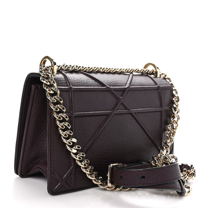 Christian Dior Grained Calfskin Small Diorama Flap Bag Burgundy 3 of 10