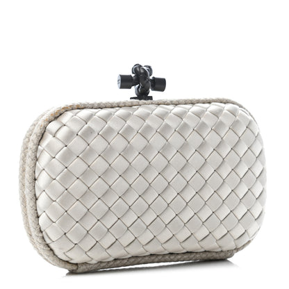 Bottega Veneta Satin Intreccio Impero Knot Clutch Ivory 3 of 7