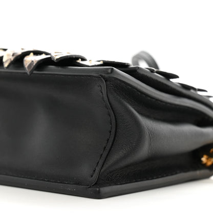 Fendi Vitello Snakeskin F is Fendi Flower Micro Kan I Shoulder Bag Black Multicolor 10 of 11