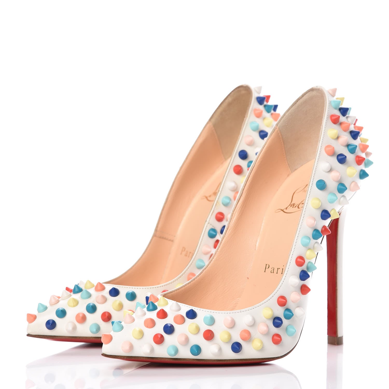 Christian Louboutin Gomme Pigalle Spikes 120 Pumps 35 White Multicolor 3 of 7