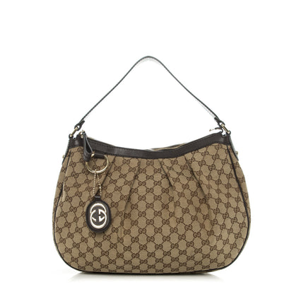 Gucci Monogram Medium Sukey Hobo Dark Brown 1 of 10