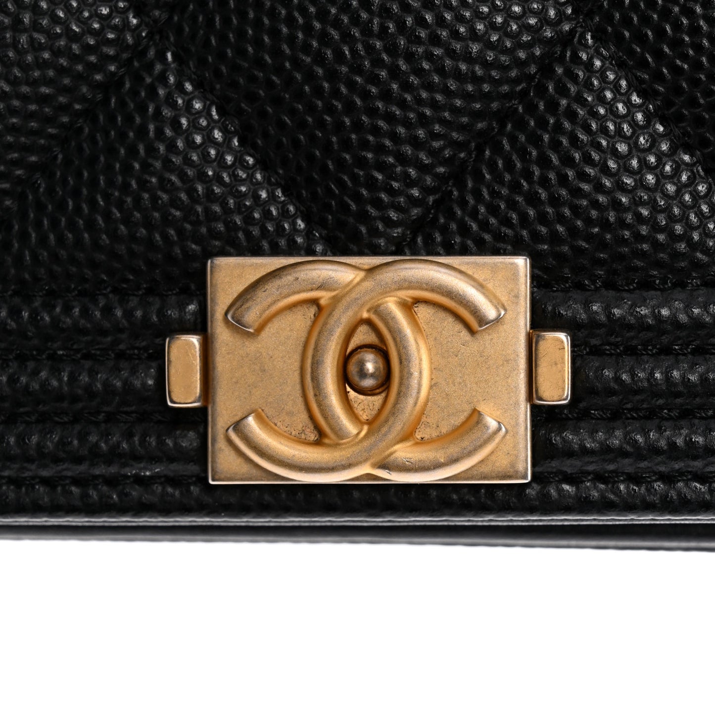 Caviar Quilted Boy Wallet On Chain WOC Black