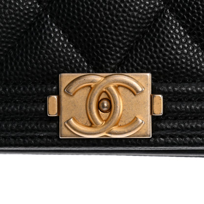 Chanel Caviar Quilted Boy Wallet On Chain WOC Black 12 of 13