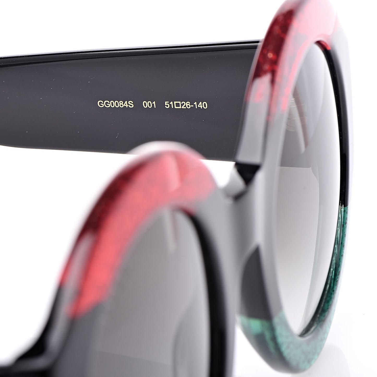 Acetate Round GG0084S Sunglasses Black Red Green