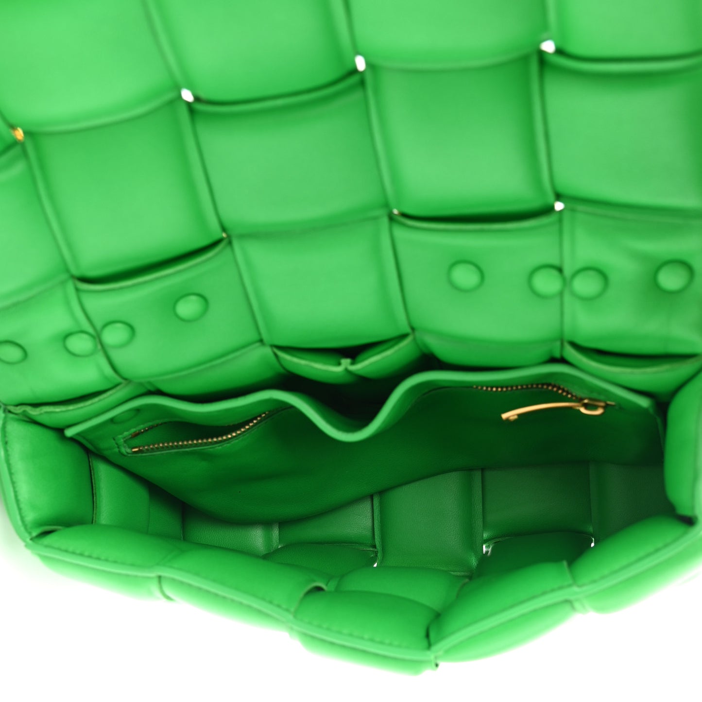 Lambskin Maxi Intreccio Padded Chain Cassette Crossbody Bag Grass