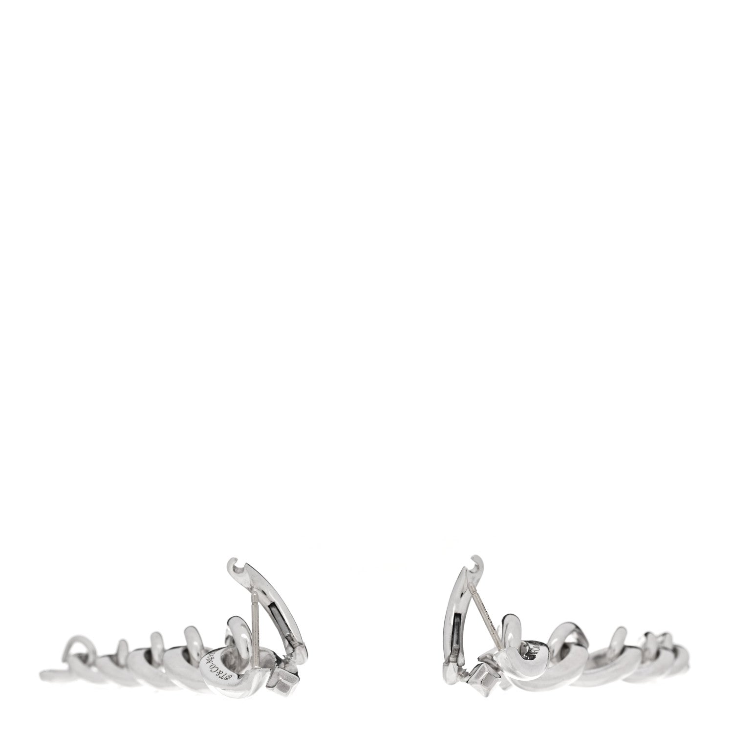 Tiffany Sterling Silver Forge Drop Link Earrings 3 of 5