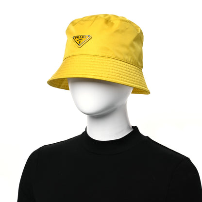 Prada Re-Nylon Triangle Womens Bucket Hat M Giallo 2 of 8
