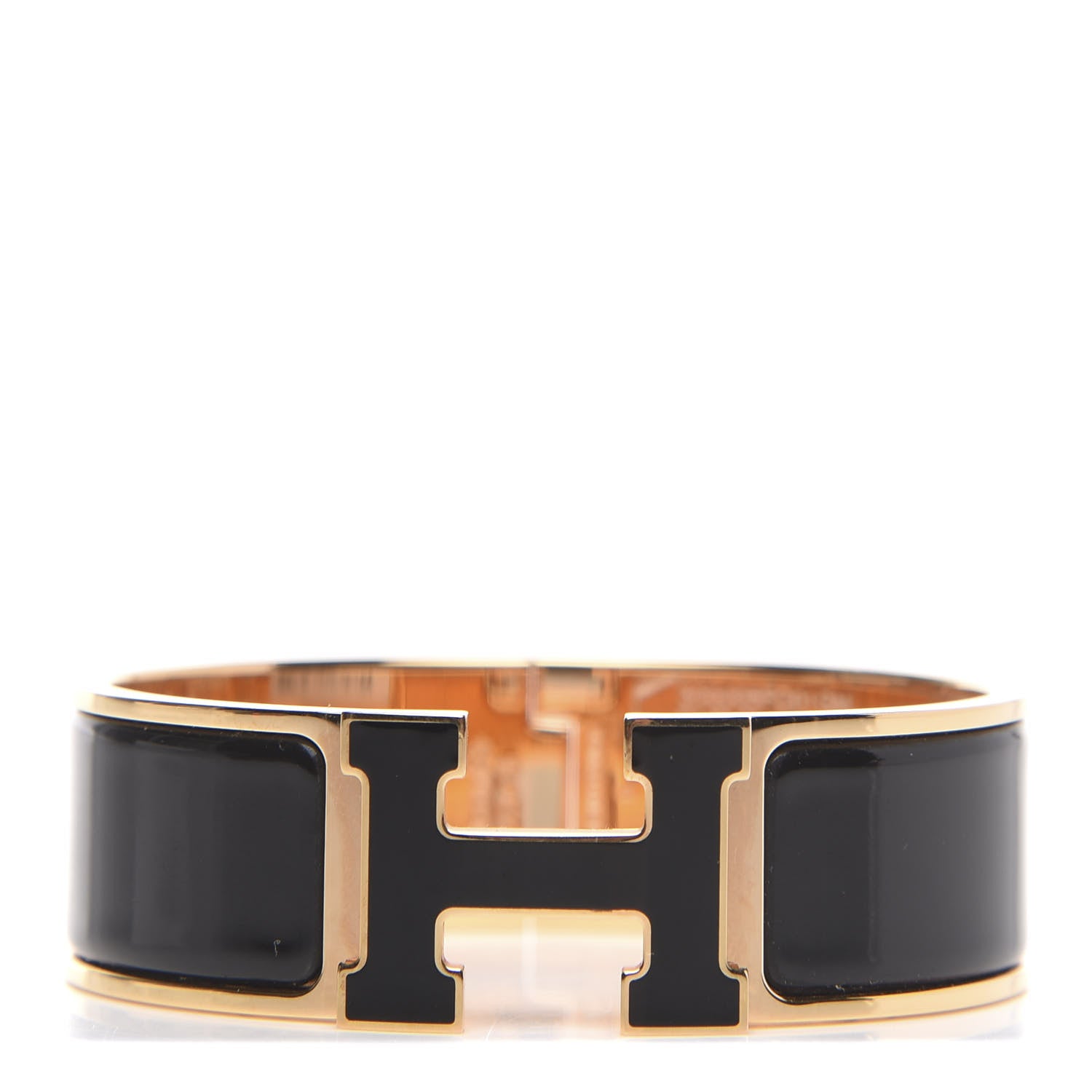 Hermes Enamel Wide Clic Clac H Bracelet GM Black 1 of 5