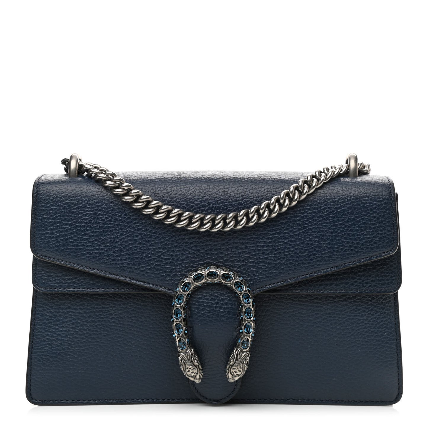 Dollar Calfskin Crystal Small Dionysus Shoulder Bag Blue Agata Montana Sapphire