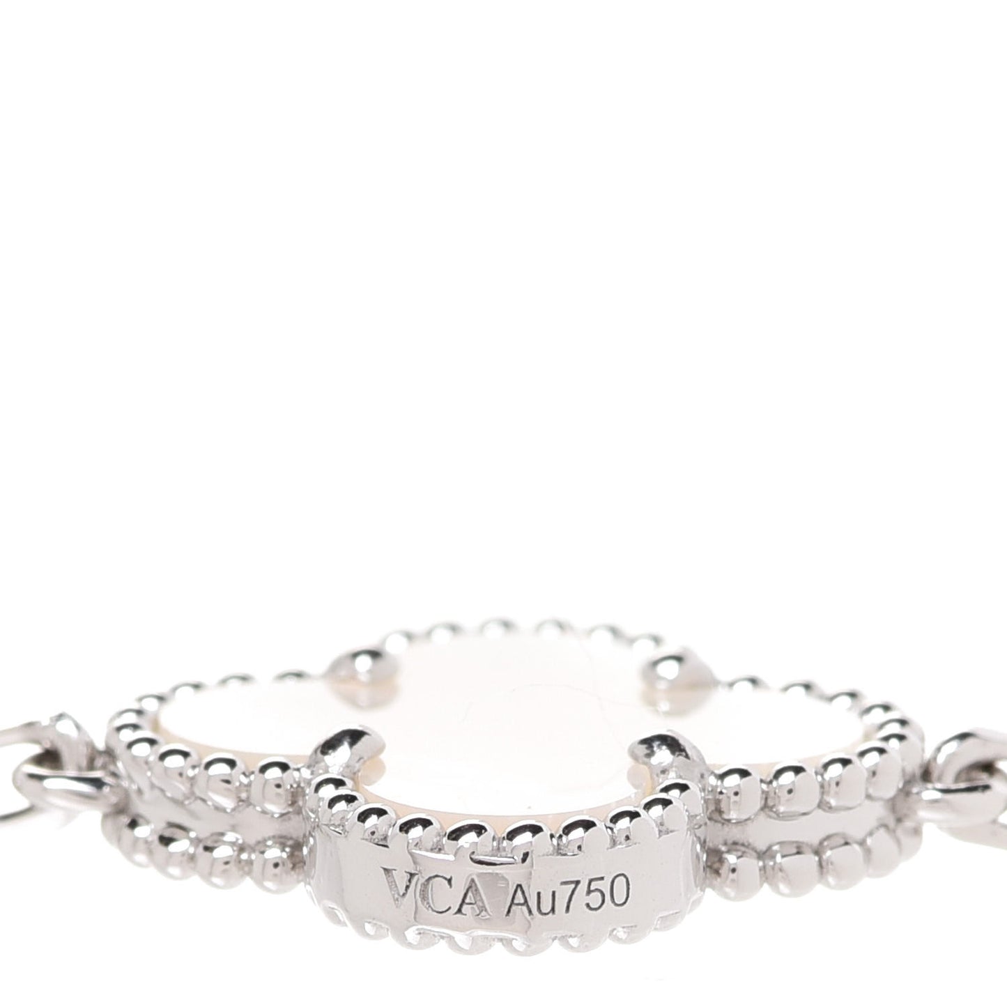 18K White Gold Mother of Pearl 5 Motifs Vintage Alhambra Bracelet