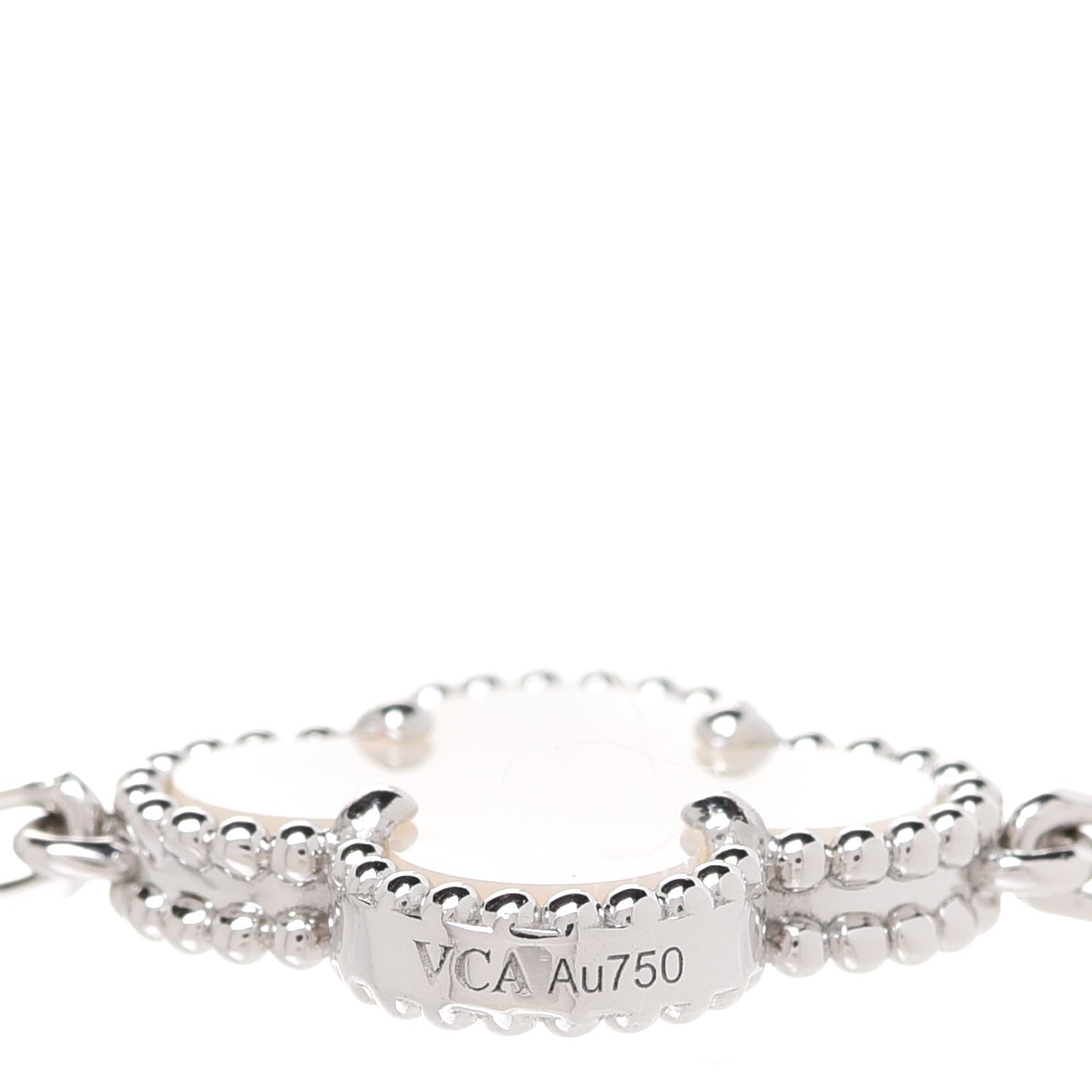 Van Cleef & Arpels 18K White Gold Mother of Pearl 5 Motifs Vintage Alhambra Bracelet 4 of 7