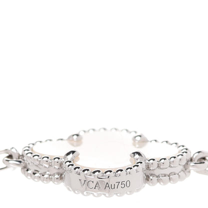 Van Cleef & Arpels 18K White Gold Mother of Pearl 5 Motifs Vintage Alhambra Bracelet 4 of 7
