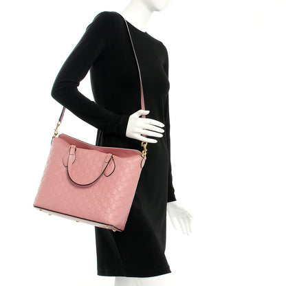 Gucci Guccissima Signature Linea A Foldover Tote Rose Baby Candy 2 of 12