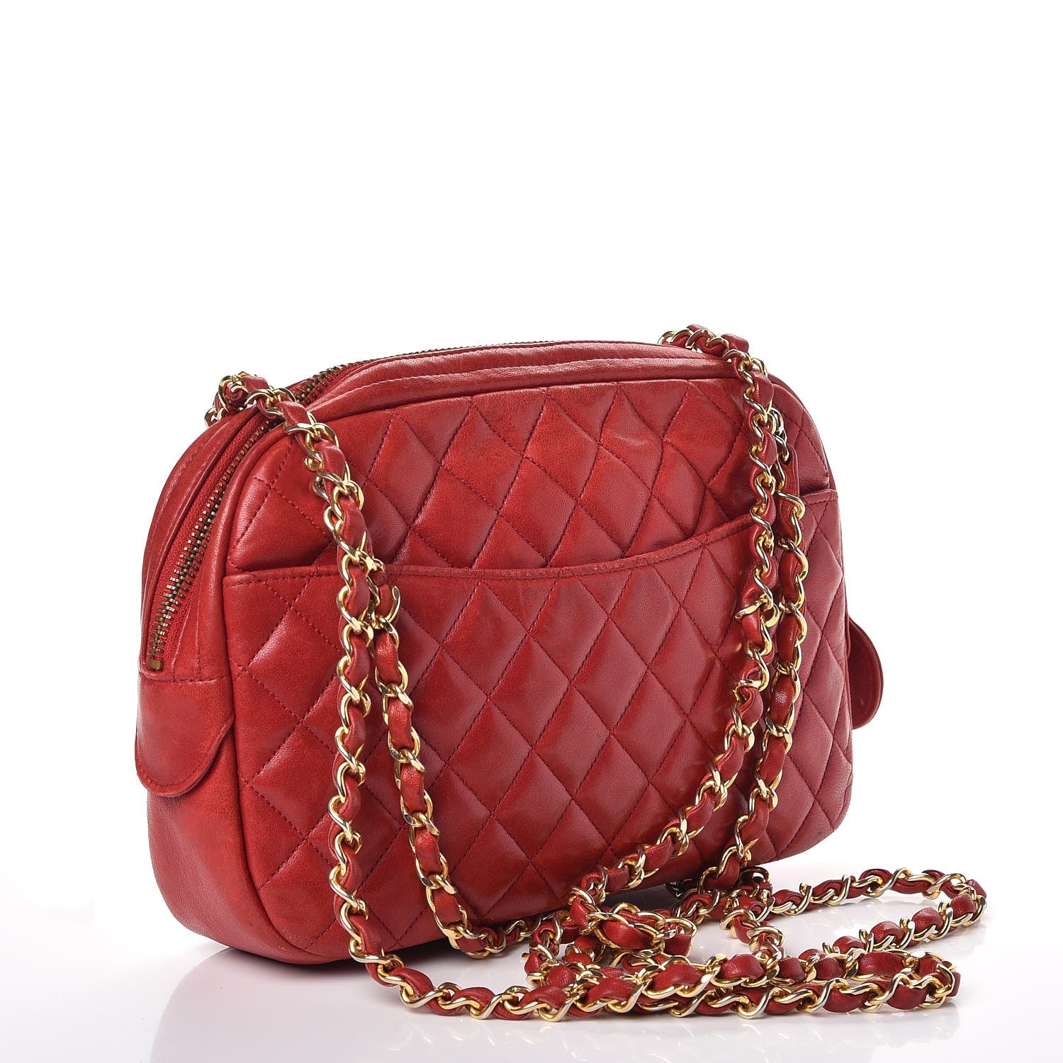 Chanel Lambskin Quilted Camera Case Red 3 of 19