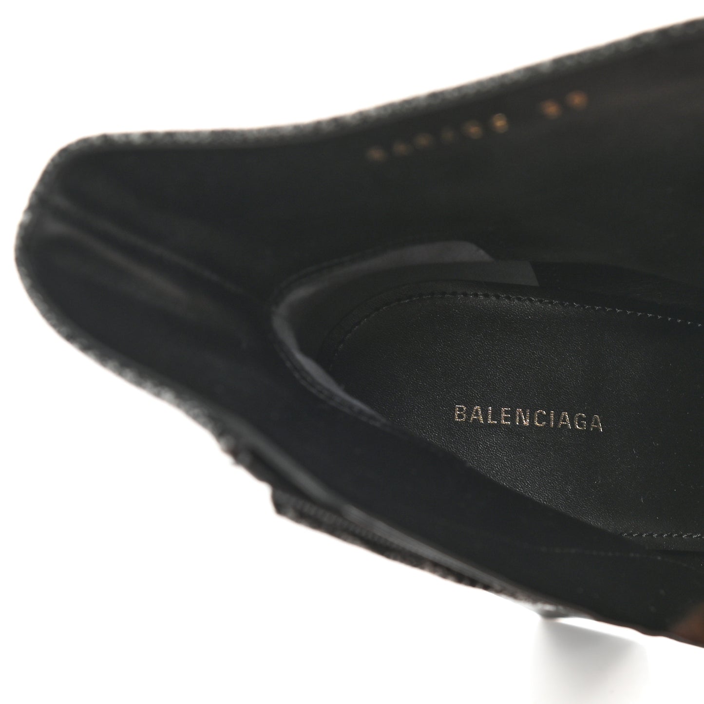 Wool Plaid Ankle Boots 39 Black