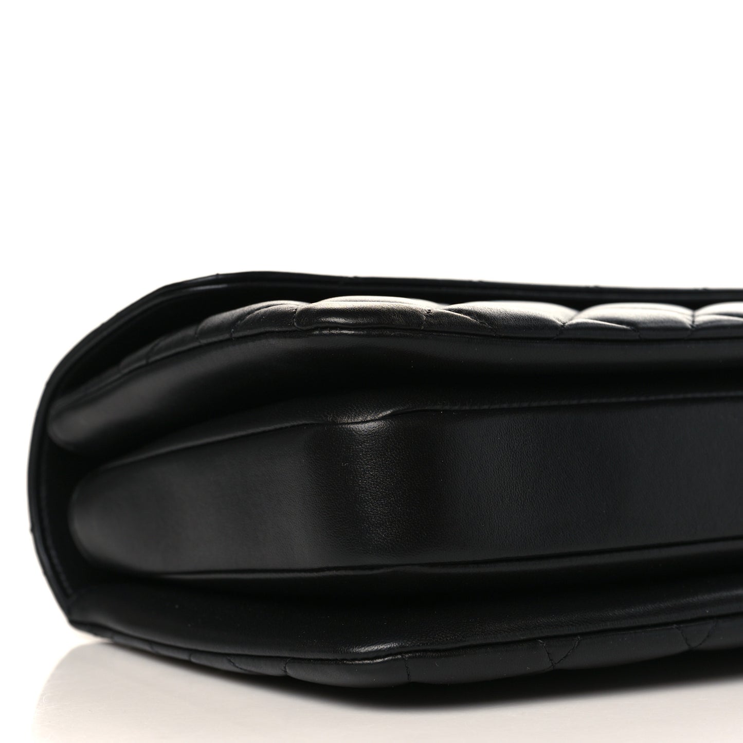 Lambskin Quilted Medium Trendy Chain CC Flap Dual Handle Bag Black