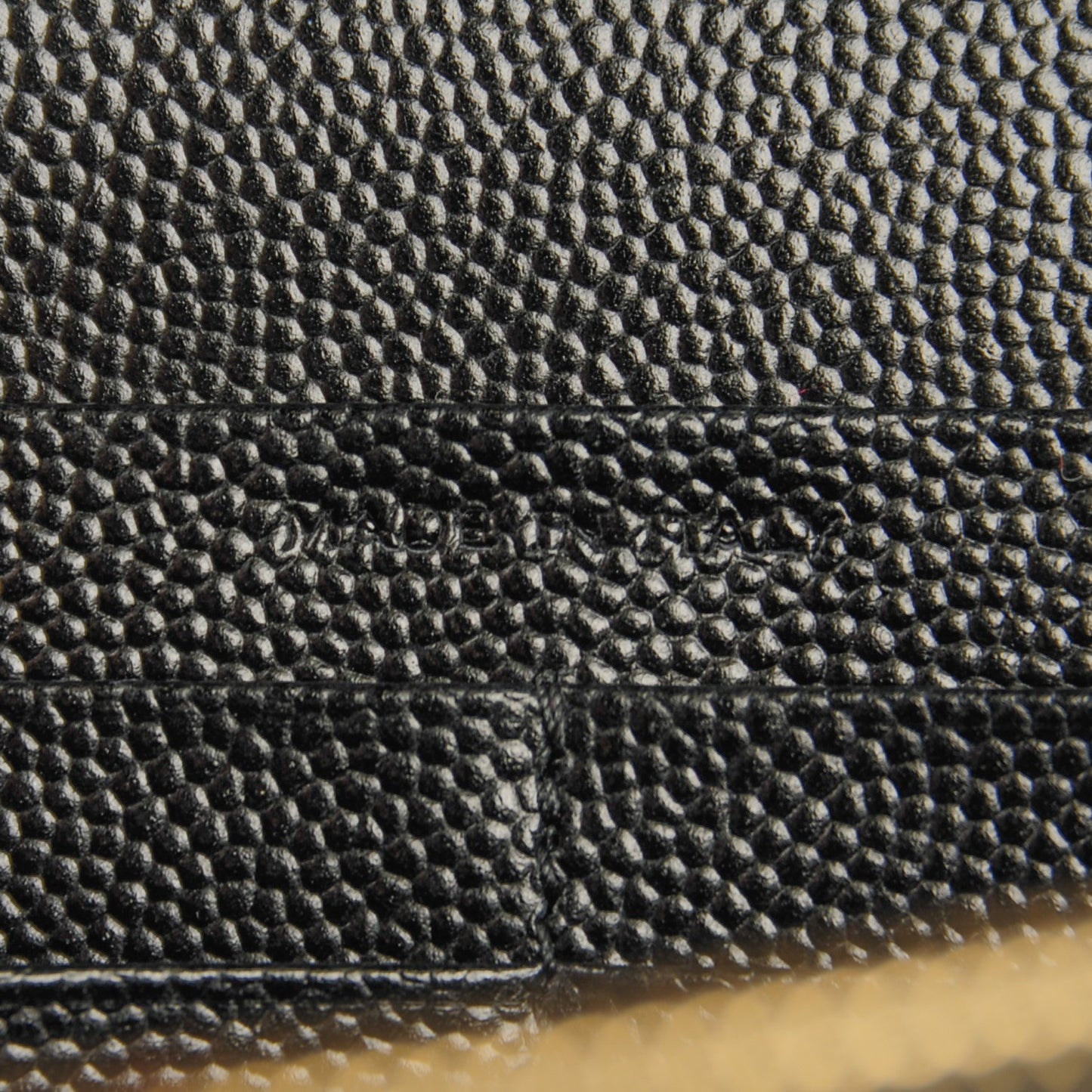 Grain De Poudre Matelasse Chevron Medium Monogram Chain Wallet Black