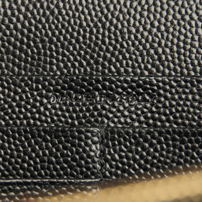 Saint Laurent Grain De Poudre Matelasse Chevron Medium Monogram Chain Wallet Black 7 of 7
