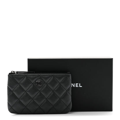 Chanel Pearly Lambskin Quilted Small Cosmetic Case So Black 8 of 8