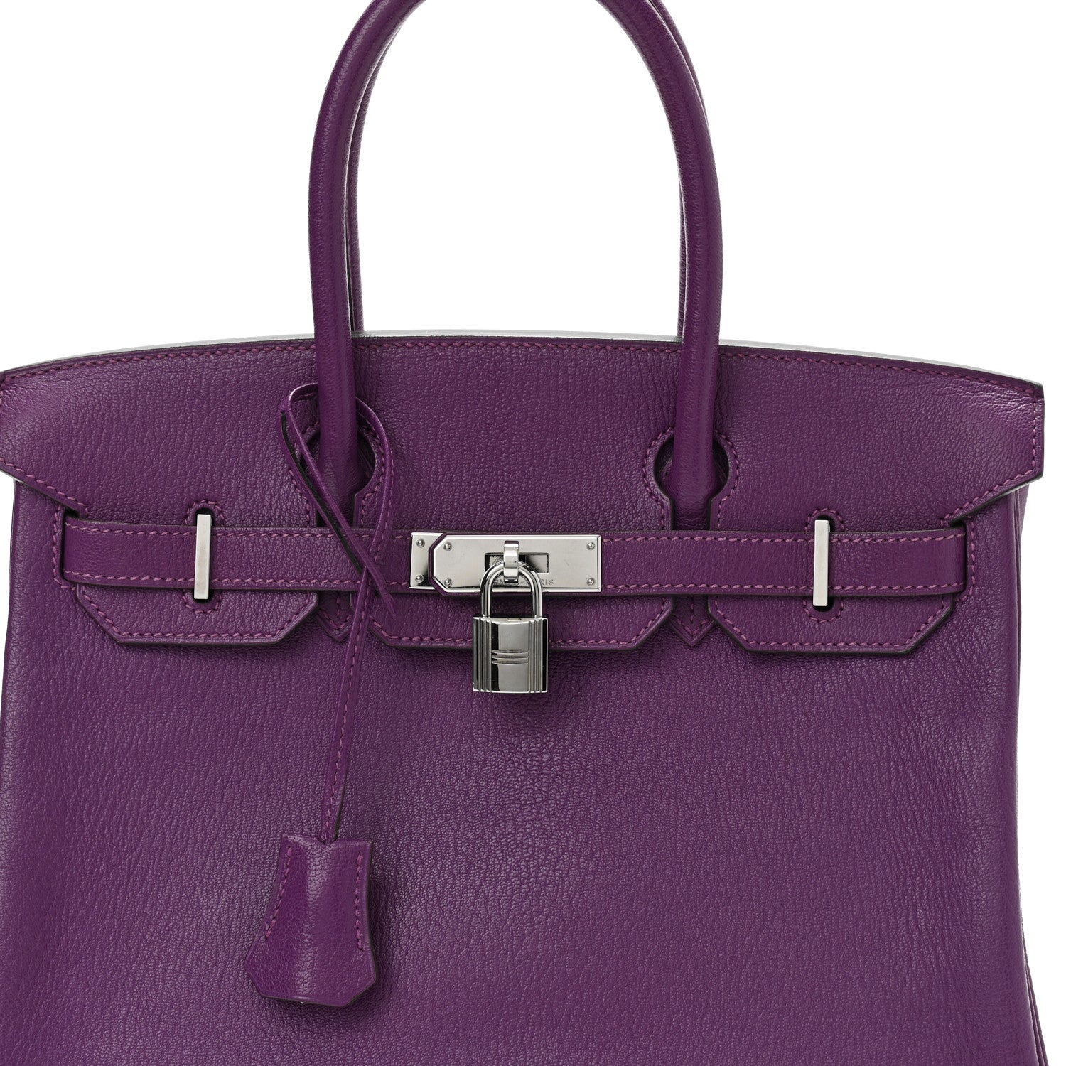 Hermes Chevre Mysore Horseshoe Birkin 30 Parme Rose Shocking 8 of 10