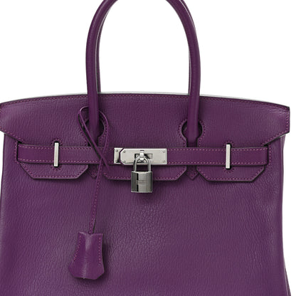 Hermes Chevre Mysore Horseshoe Birkin 30 Parme Rose Shocking 8 of 10