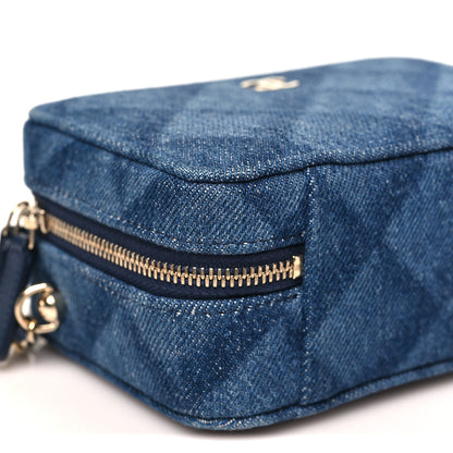 Chanel Printed Denim CC Camera Case Blue 9 of 10