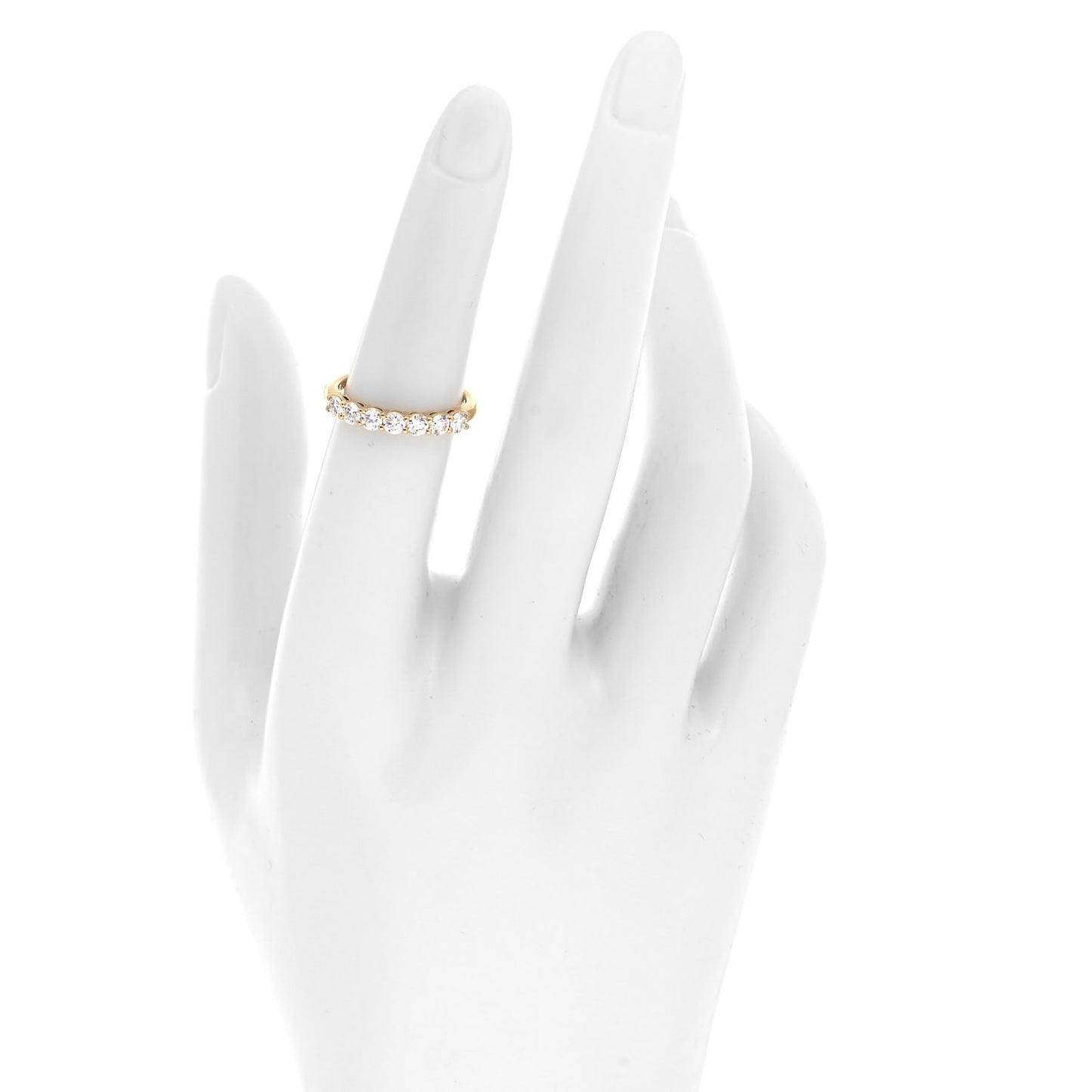 18K Yellow Gold Diamond 3mm Half Circle Embrace Band Ring 50 5.5