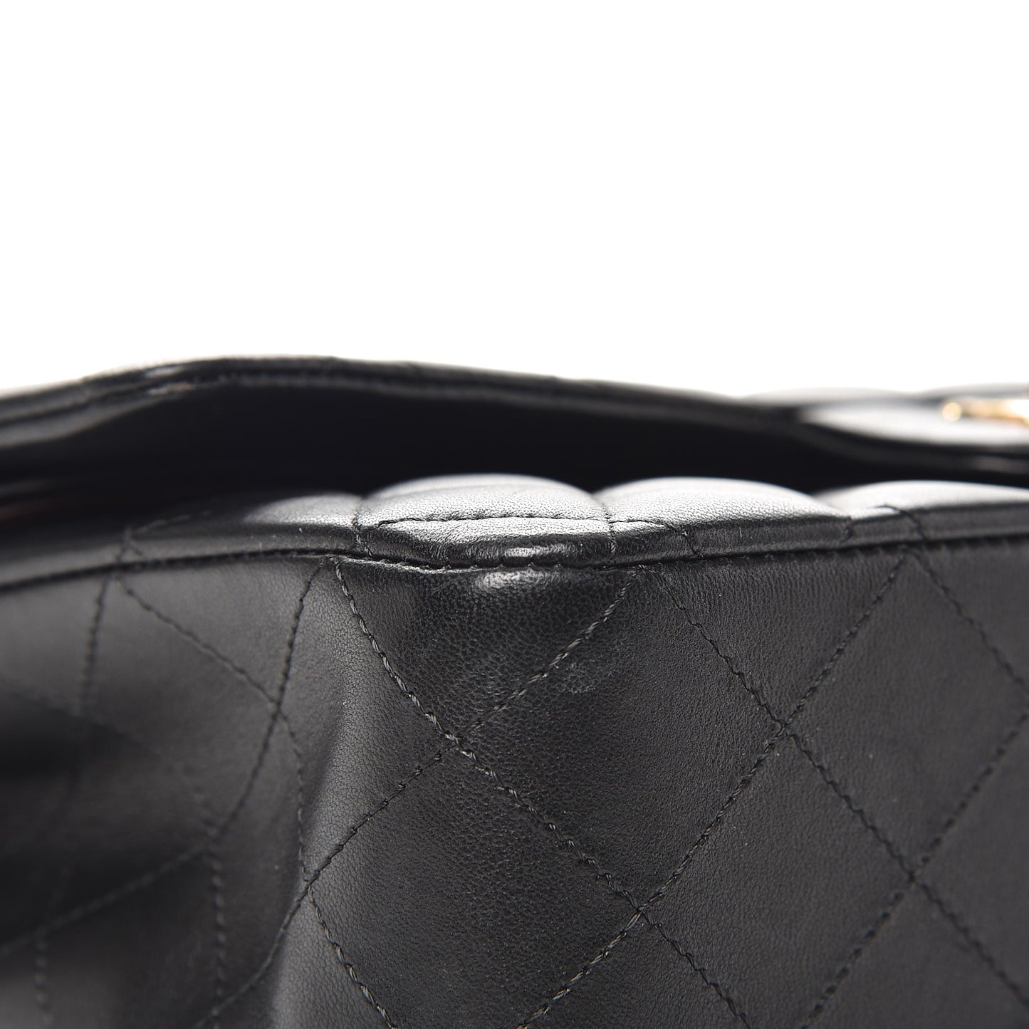 Lambskin Quilted Medium Double Flap Black
