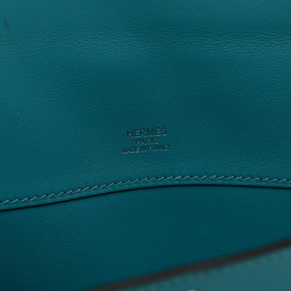 Hermes Swift Kelly Cut Clutch Pochette Turquoise 6 of 9