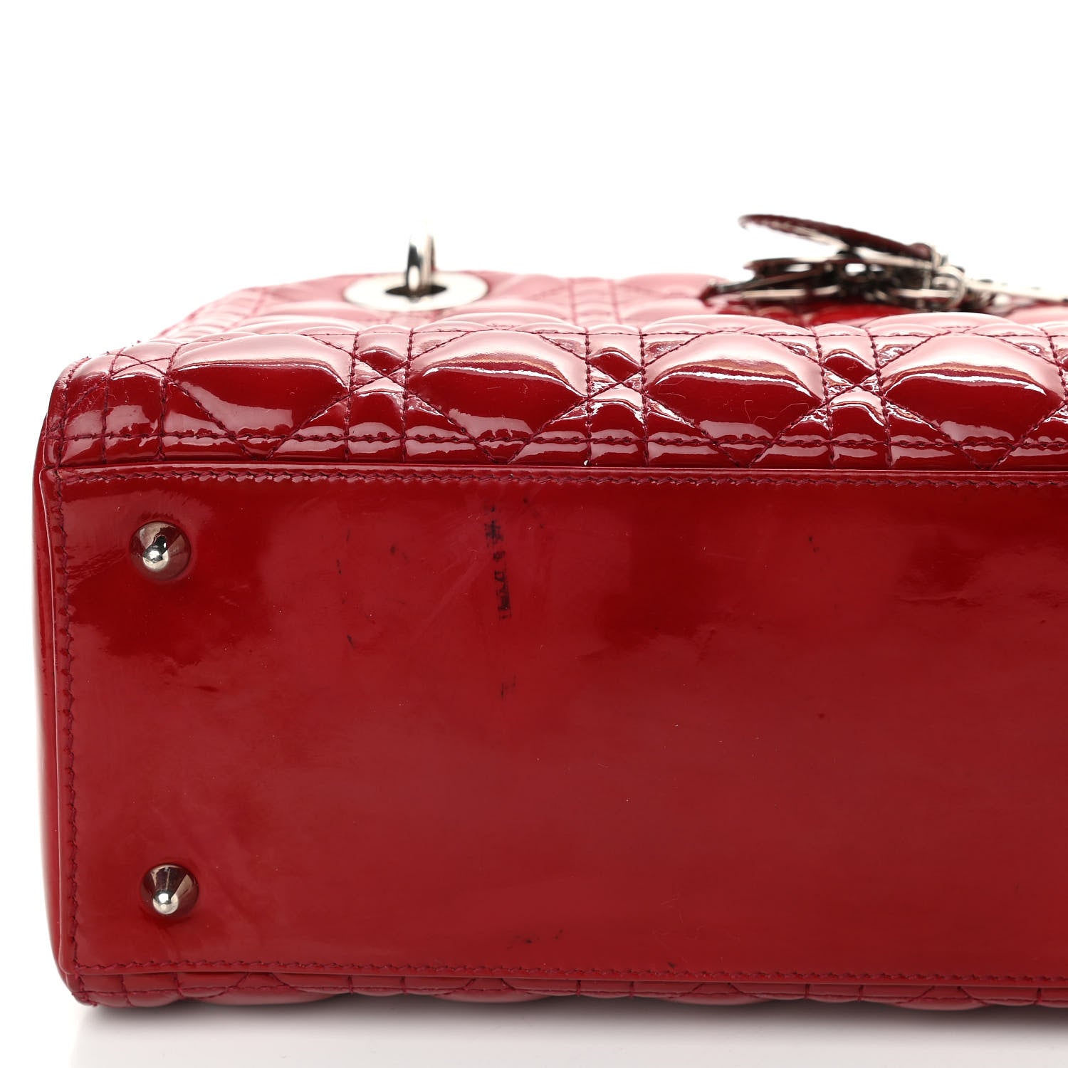 Christian Dior Patent Cannage Medium Lady Dior Red 7 of 12