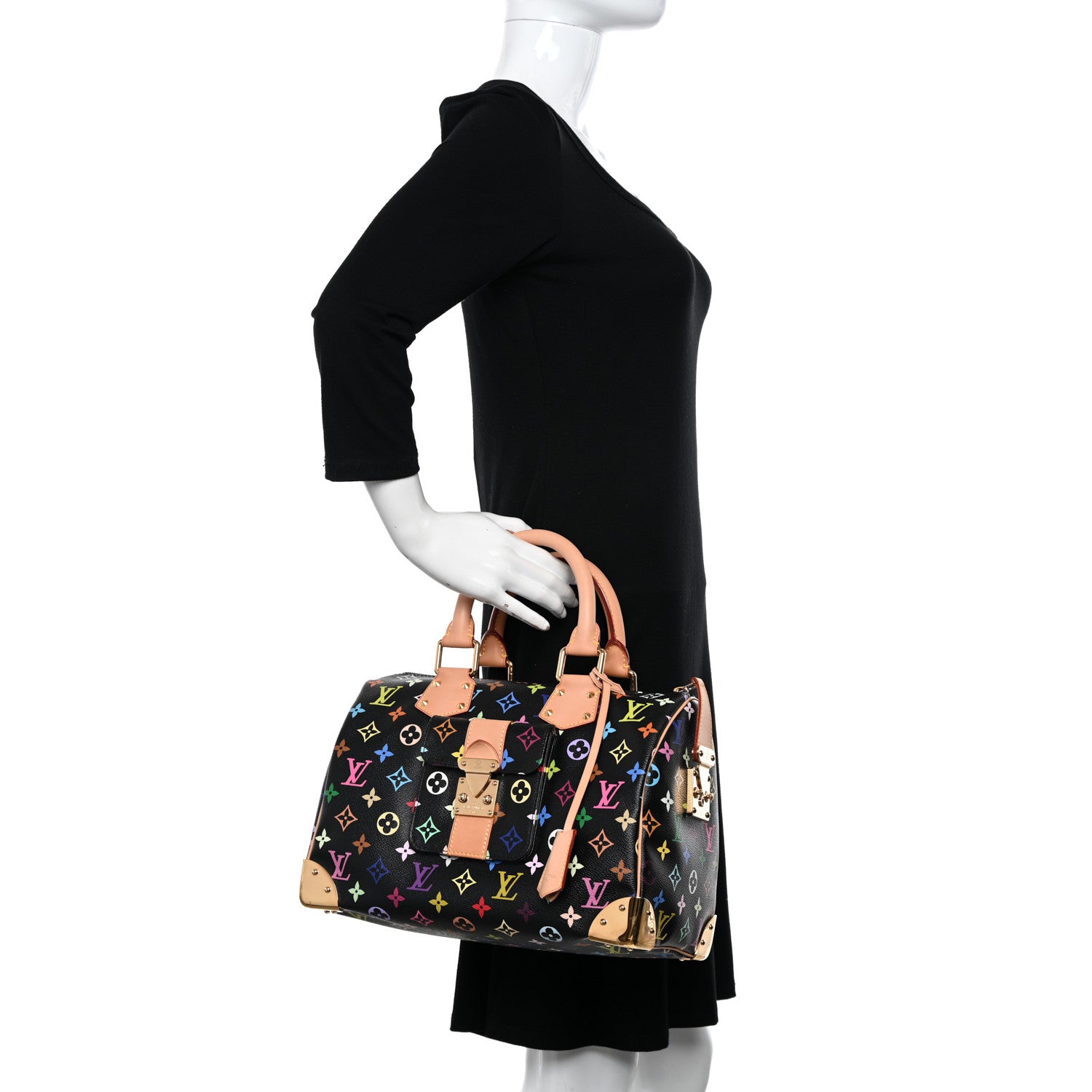 Louis Vuitton Monogram Multicolor Speedy 30 Black 2 of 10