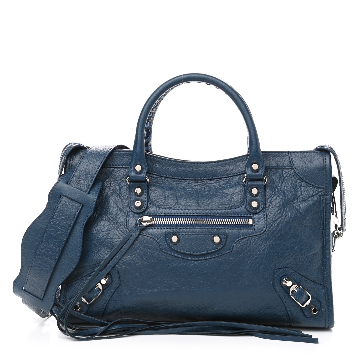 Agneau Classic Silver Hardware S City Bleu Profond