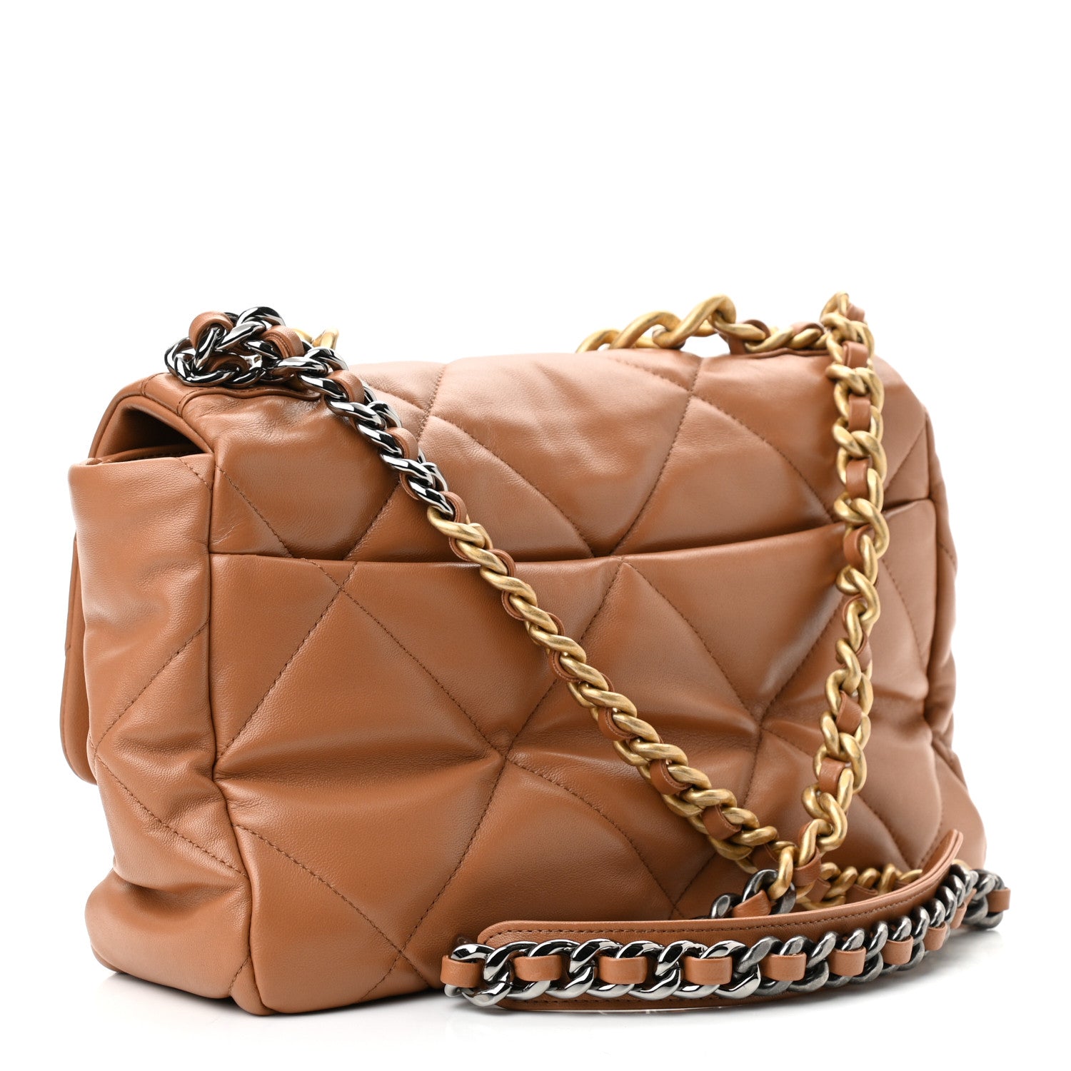 Chanel Lambskin Quilted Large Chanel 19 Flap Brown 3 of 10