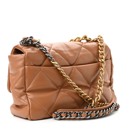 Chanel Lambskin Quilted Large Chanel 19 Flap Brown 3 of 10