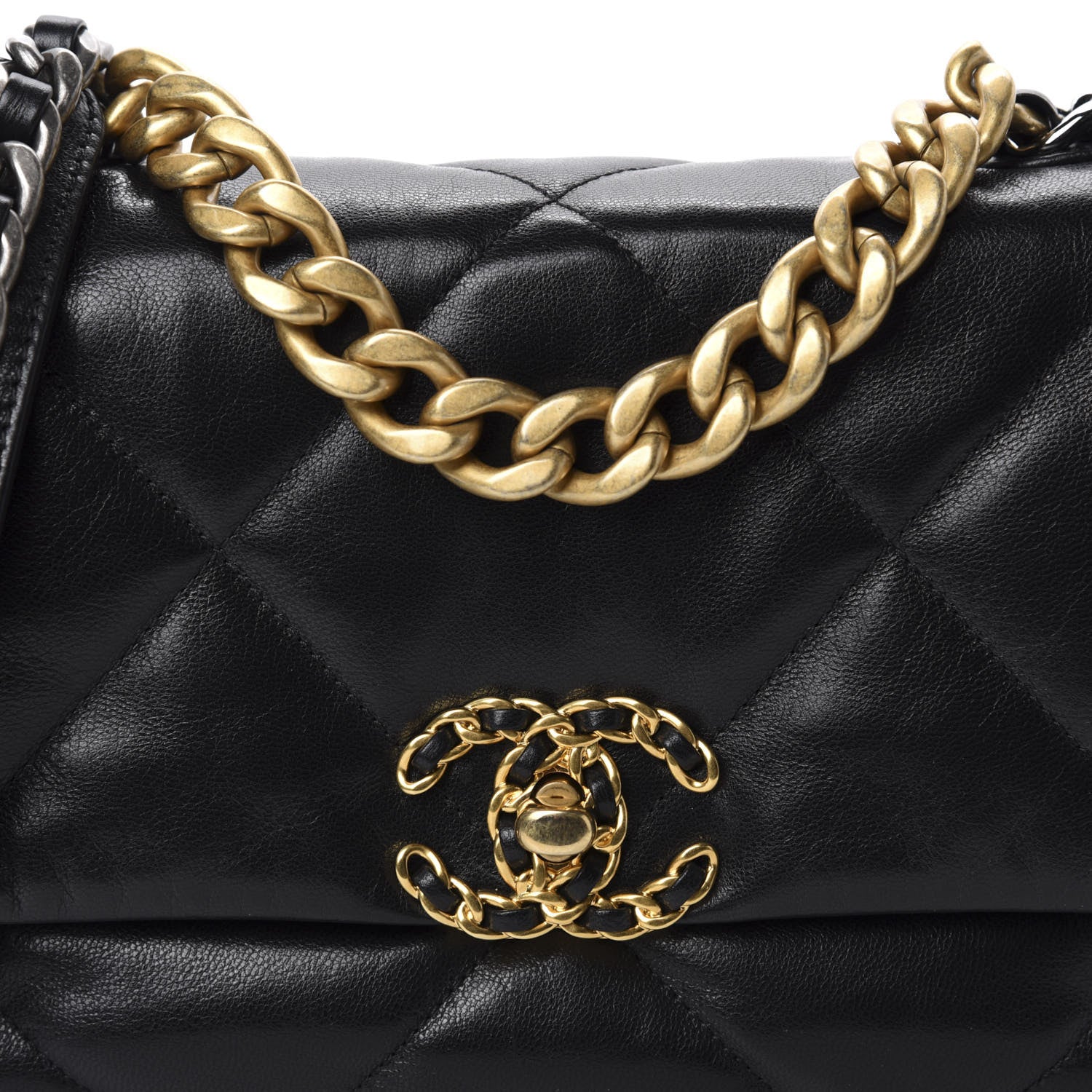 Chanel Goatskin Quilted Medium 19 Flap Black 10 of 11