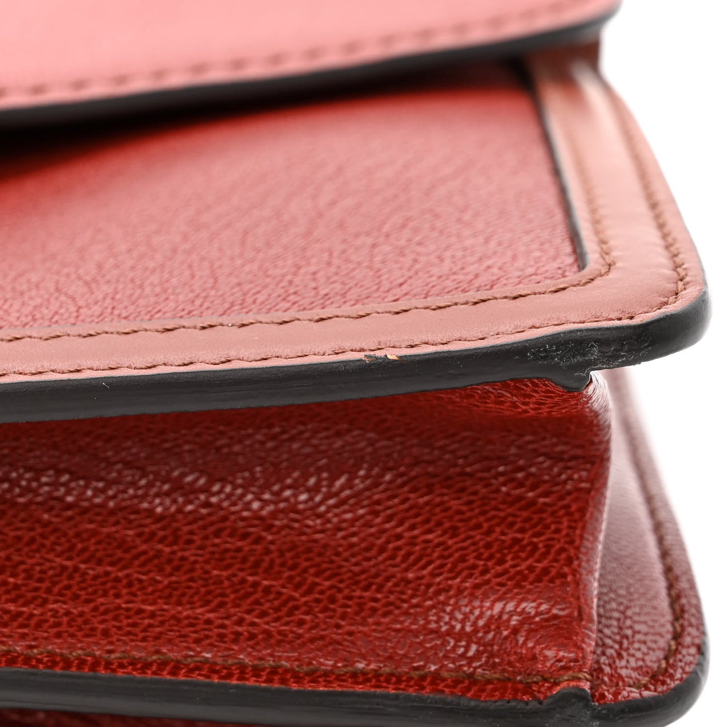 Shiny Goatskin Calfskin Aby Chain Shoulder Bag