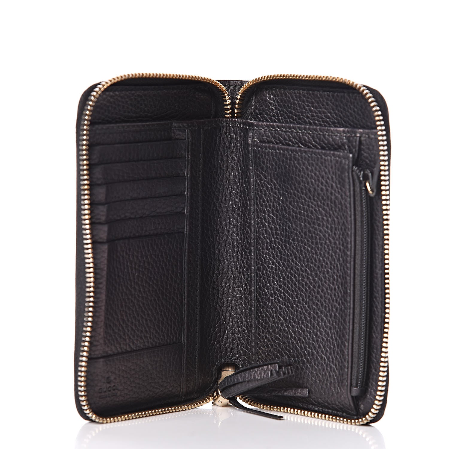 Gucci Pebbled Calfskin Medium Soho Zip Around Wallet Black 5 of 13