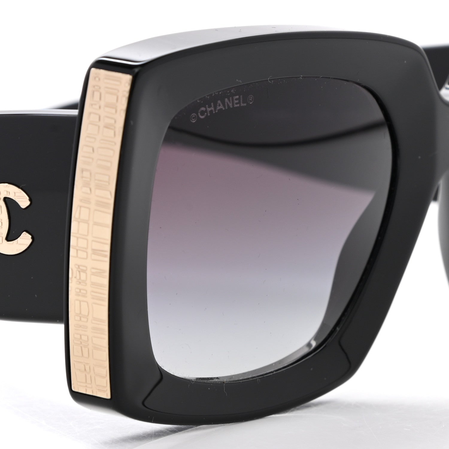 Chanel Acetate Rectangle Sunglasses 5435 Black 7 of 8
