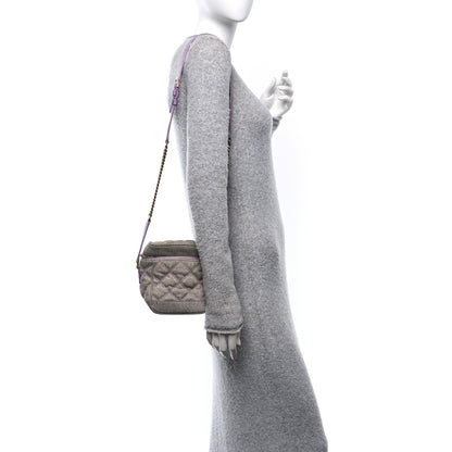 Saint Laurent Denim Quilted 80's Vanity Bag Bleached Lilac 2 of 10