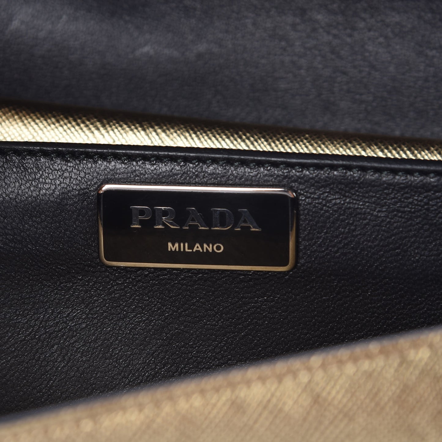 Saffiano Lux Sound Shoulder Bag Gold