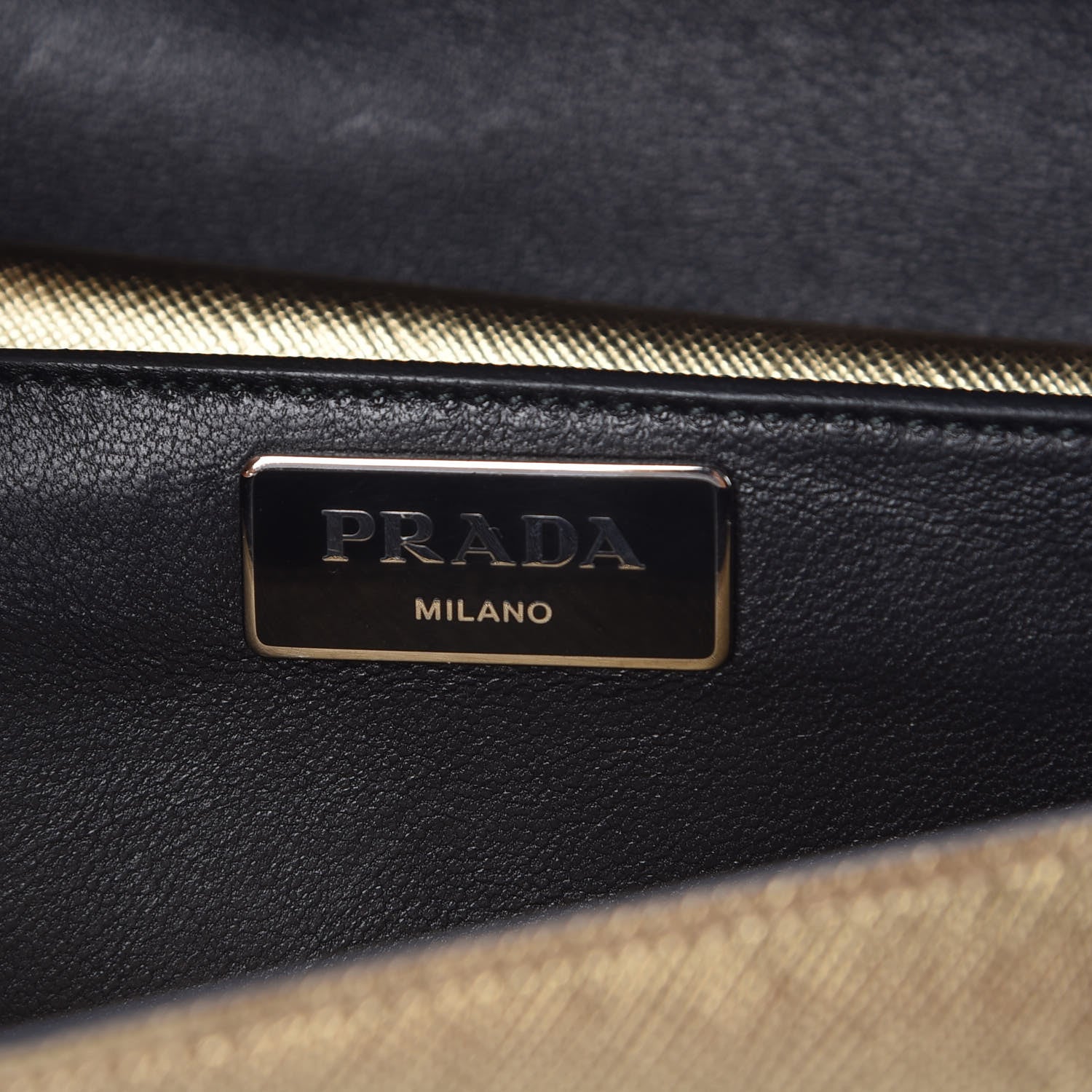 Prada Saffiano Lux Sound Shoulder Bag Gold 7 of 9