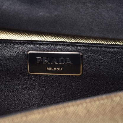 Prada Saffiano Lux Sound Shoulder Bag Gold 7 of 9