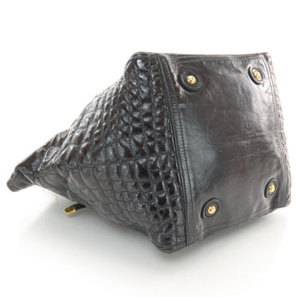 Saint Laurent Patent Croc Downtown Tote Black 4 of 7