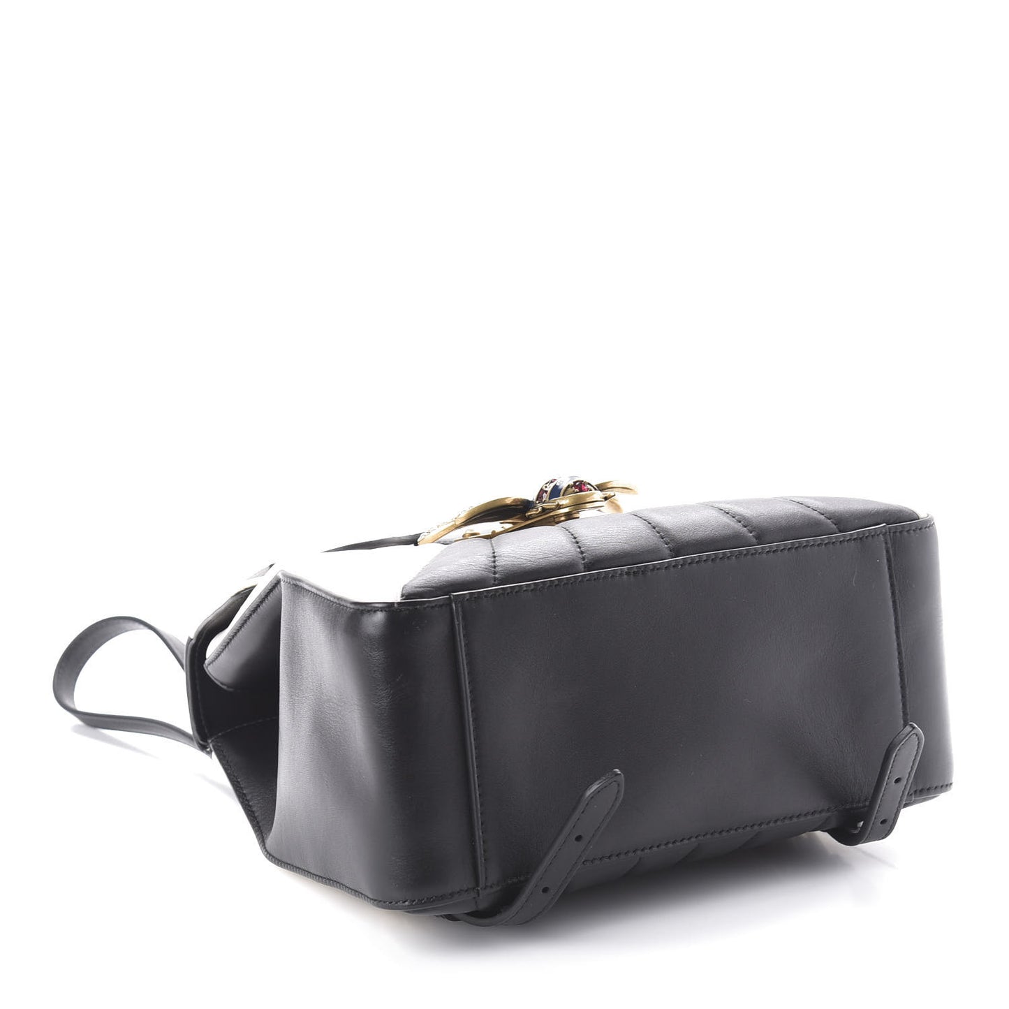 Calfskin Bamboo Trapuntata Queen Margaret Backpack Mystic White Black