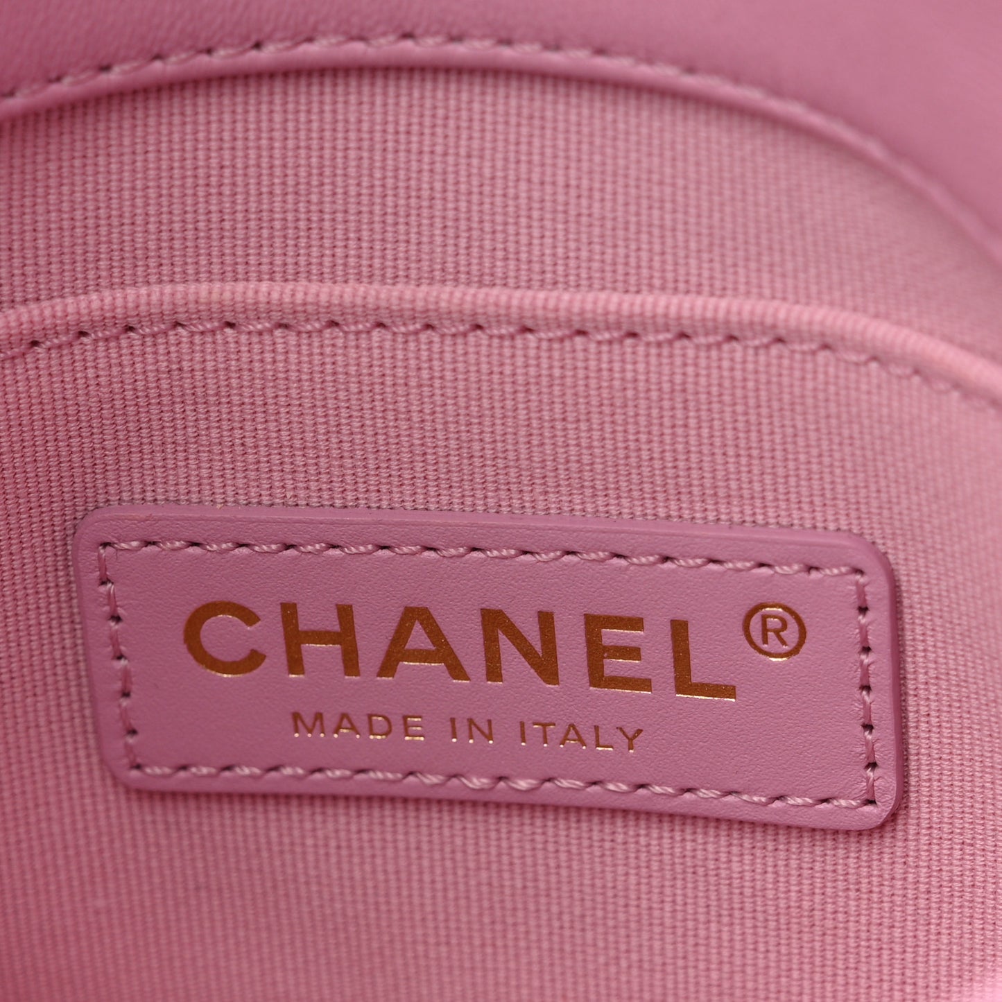 Lambskin Quilted Mini Lacquered Chain Flap Pink