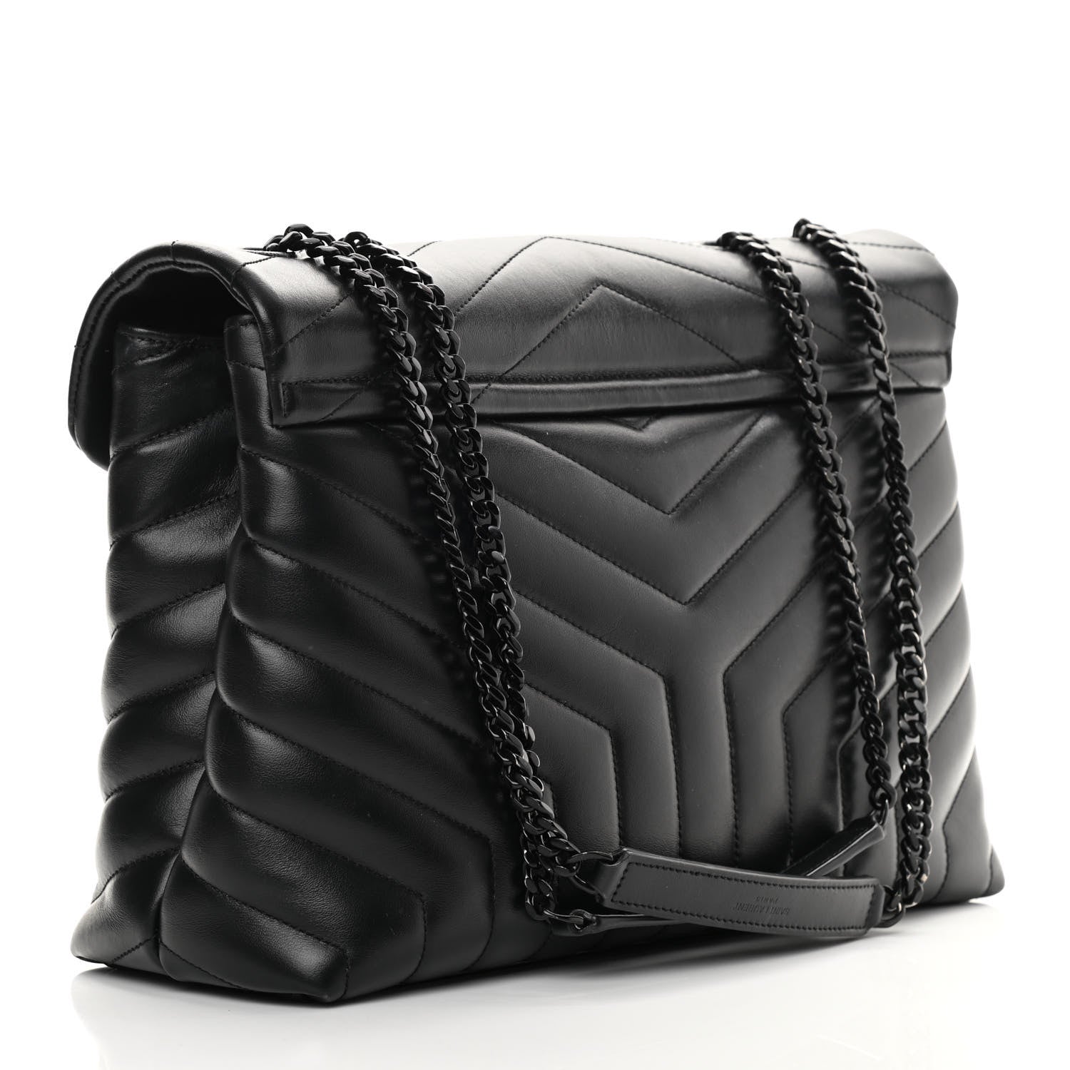 Saint Laurent Calfskin Y Quilted Monogram Medium Loulou Chain Satchel Black 3 of 17